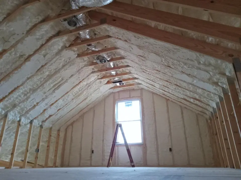 Spray foam roofing application for Crawl Space Insulation project in Poland